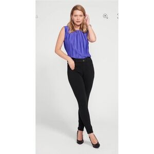 Betabrand Signature Mid Rise Denim Black Pull On Skinny Pants Jeans Medium